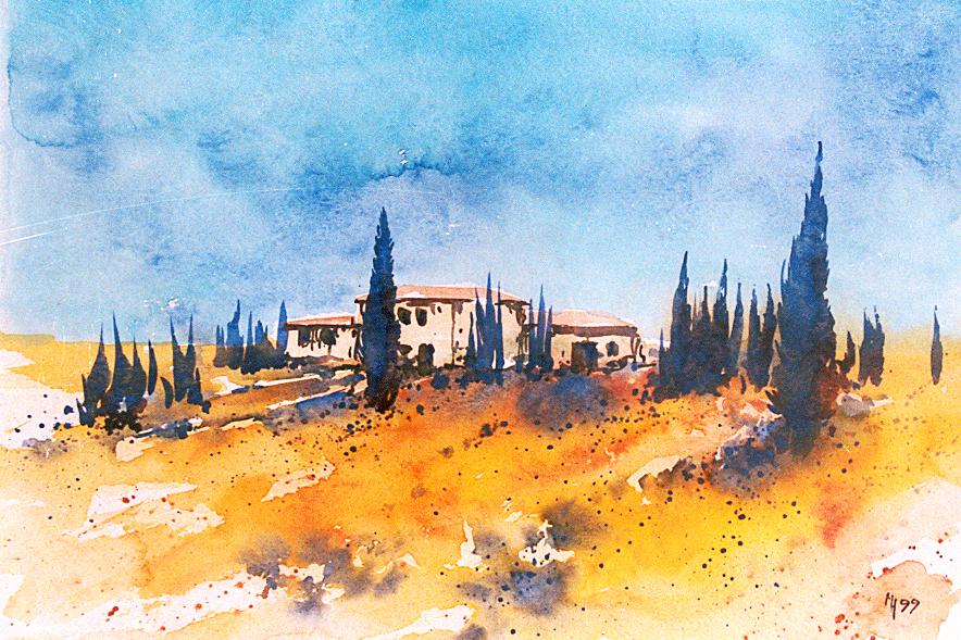 Hensel_locker gelbe Landschaft m. Haus u