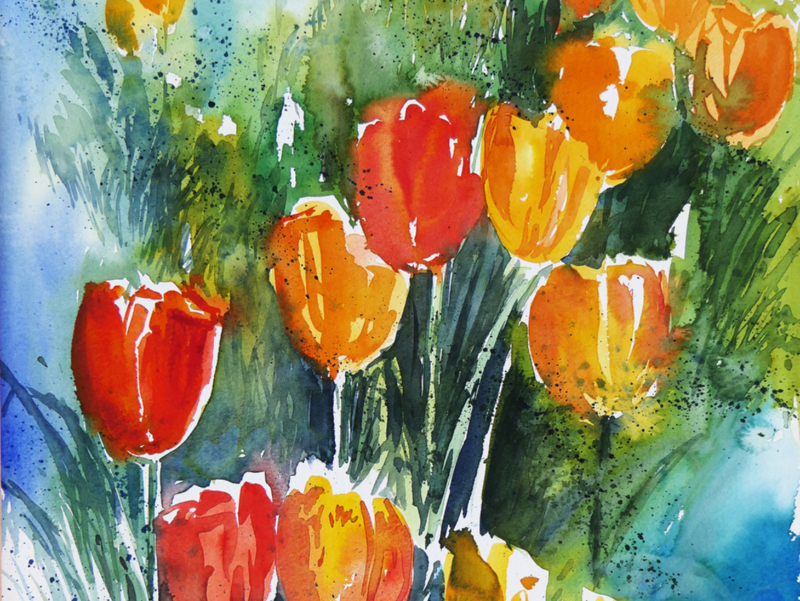 Tulpen in Aquarell