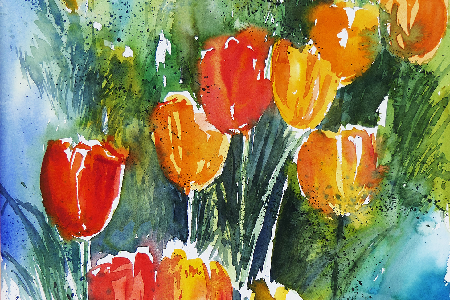 Tulpen in Aquarell