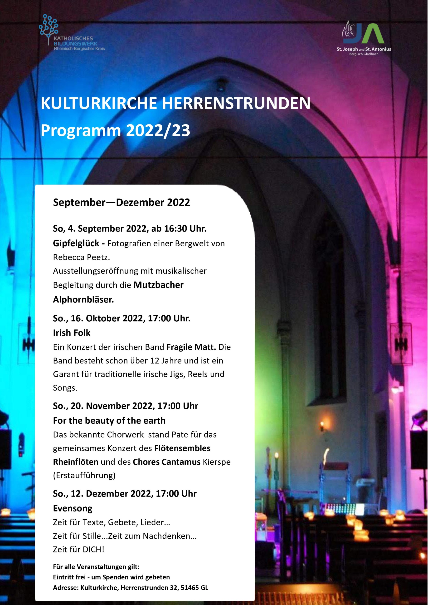 Kulturkirche -Übersicht Herbst 2022