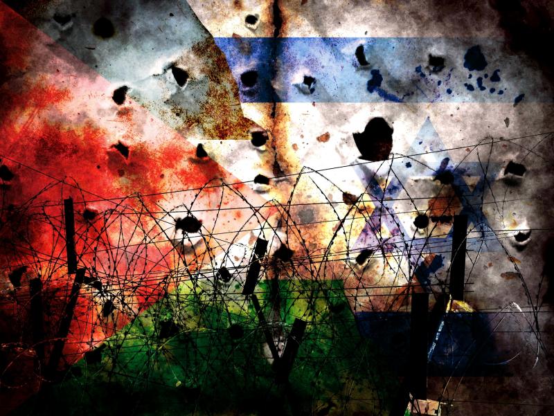 Flaggen Israel Palästina Konflikt