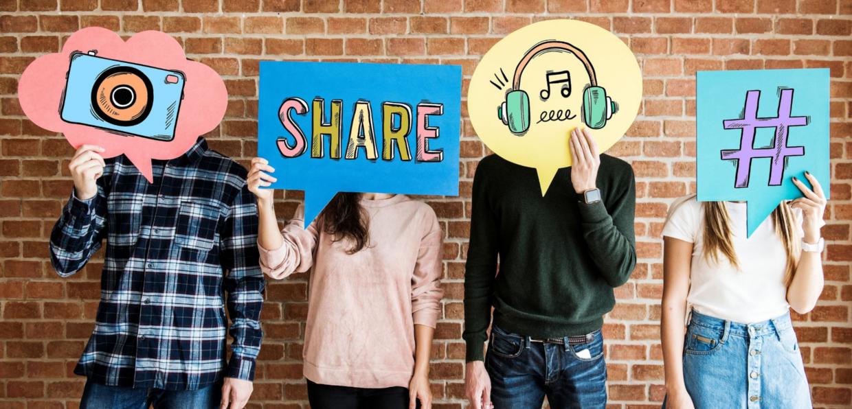 shutterstock_1027958059_Rawpixel.com_Sozialie_Medien_Icons_share_hashtag_Musik_Bilder_frei